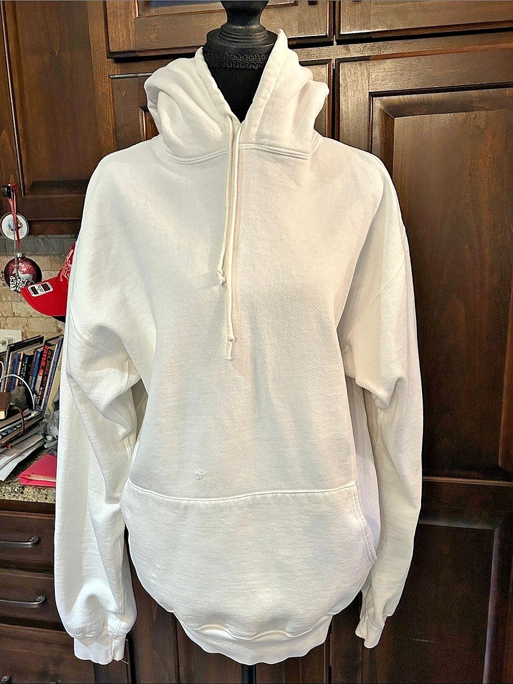 1970’s LL Bean by Russell White Pullover Hooded Sweatshirt Sz XL
